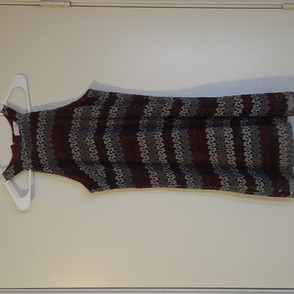 Candie's Maroon and Black Knit Mini Dress